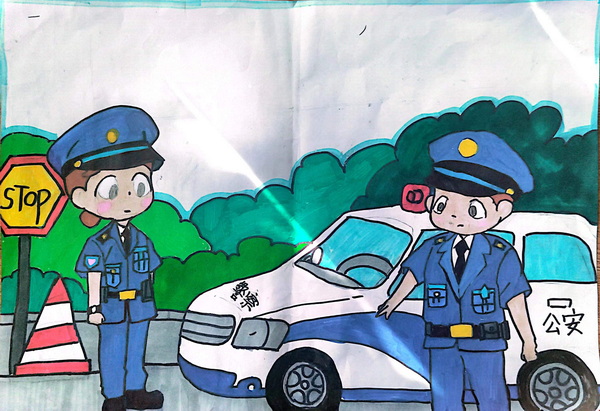 徐山小学举办我心目中的人民警察绘画比赛活动